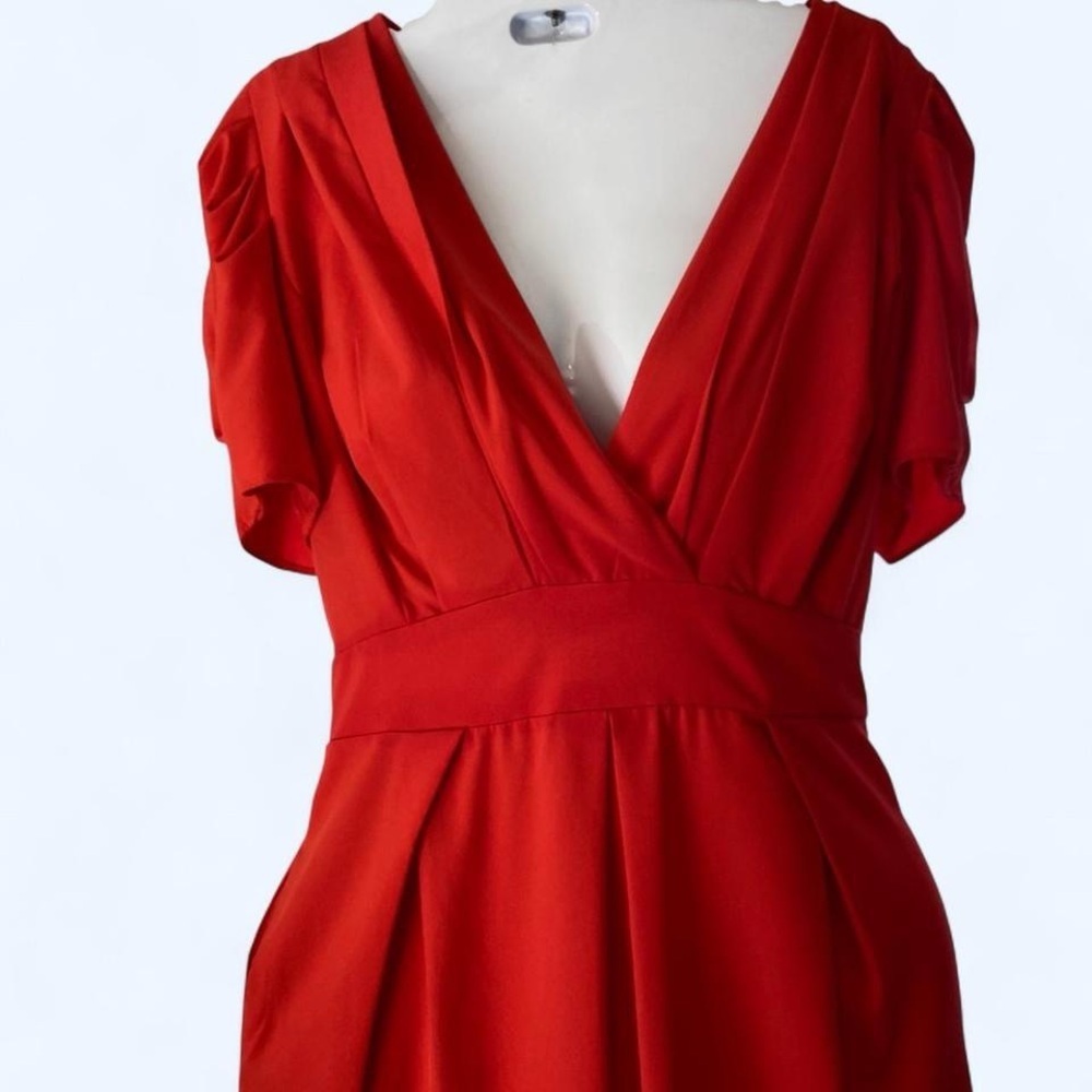 Red mini wrap dress with open back Ark & Co S